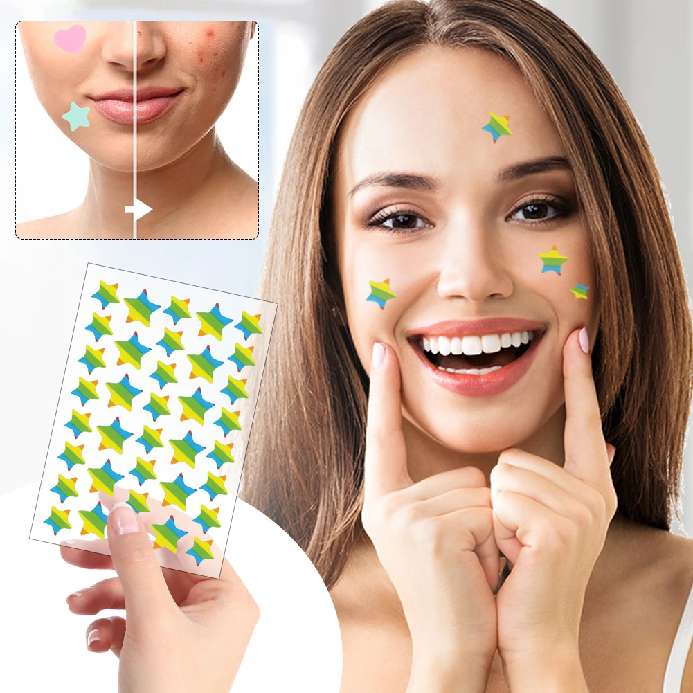 18-36Pcs Colorful Pimple Patches for Face Cute Star Pimple Stickers Acne Absorbing Cover Patch for Covering Zits and Blemishes