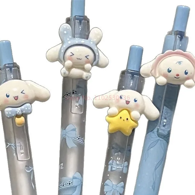 Blauwe Cartoon Cinnamoroll Hanger 0.5mm Zwarte Borstel Vragen Gel Pen Antwoord Pen Student Schoolbenodigdheden Groothandel.