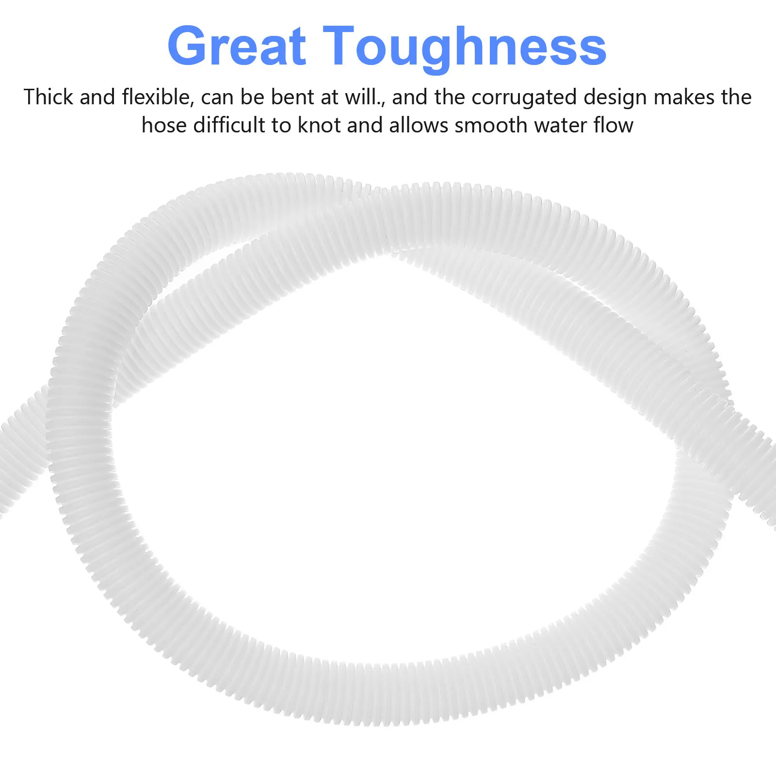 Universal Flexible Drain Hose for Air Conditioner Drainage Washing Machine Inlet Extension Stainless Steel Clamp Pe ABS Material