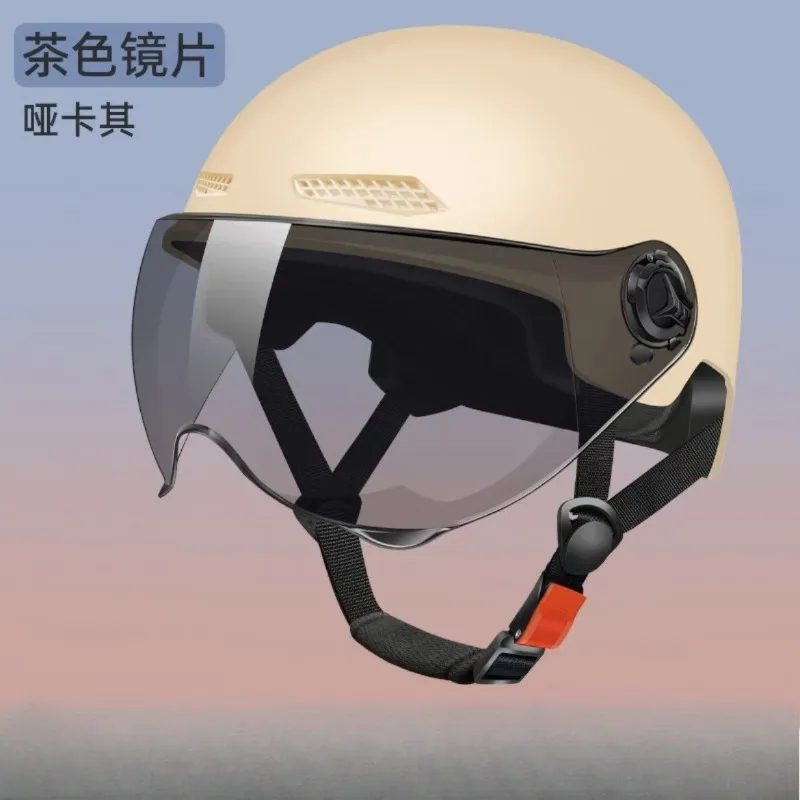 دراجة خوذة أمان 3C معتمدة للرجال والنساء الكبار الأطفال الكرتون دراجة كهربائية دراجة نارية نصف خوذة مع نظارات #3