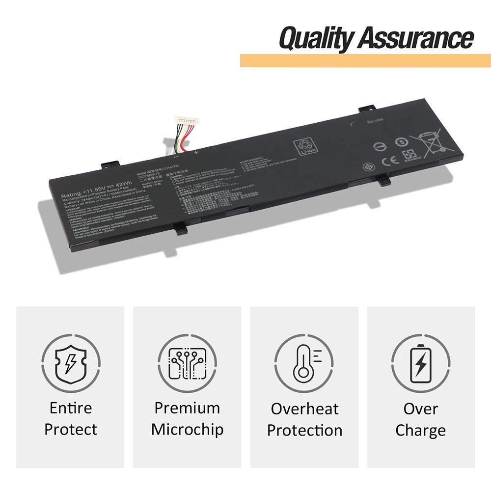 Imagem -06 - Bateria do Portátil Substituição para Asus Vivobook C31n1733 Flip 14 Tp412u Tp412ua Tp412fa Tp412ua-ih31t Tp412ua-ec059t Tp412fa-ec551t