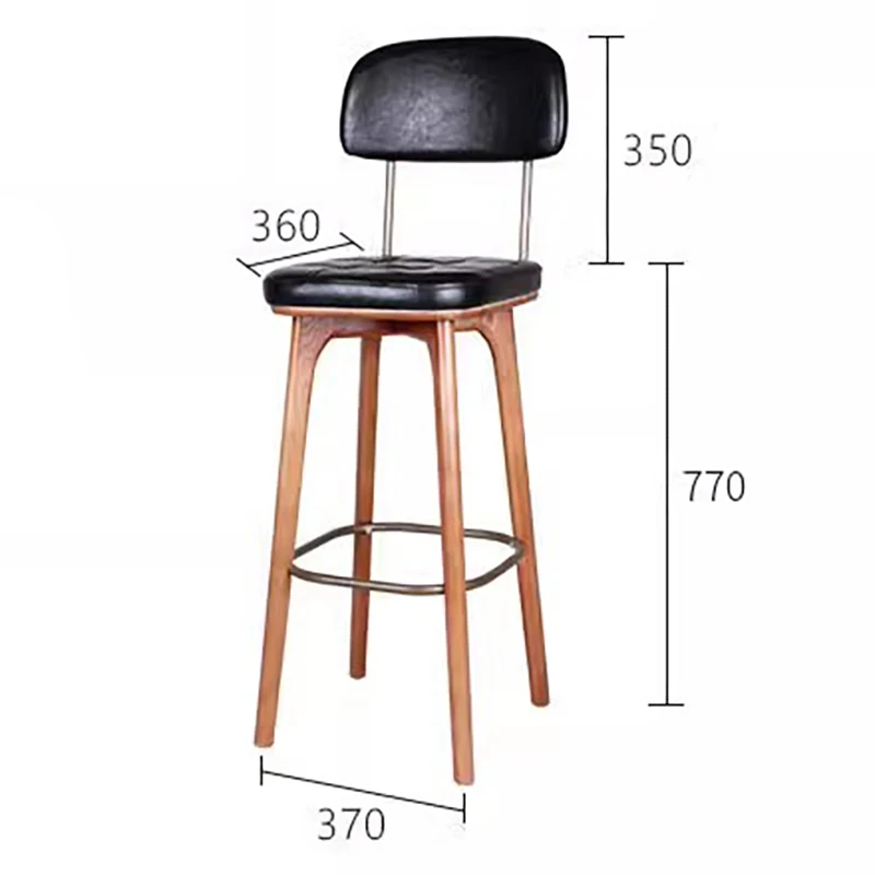 Ergonomic Comfortable Bar Stool Nordic Vintage Wood High Tripod Chair Retro Minimalist Taburetes Para Barra De Cocina Furniture