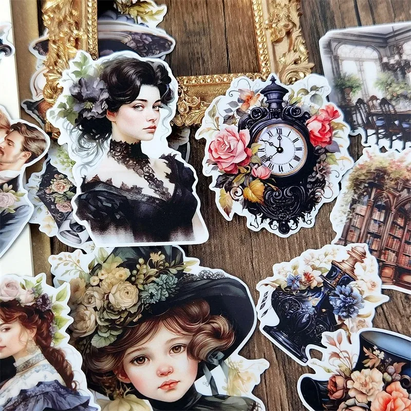 

Cute Noble Life Girl Daily Peripheral Stickers Sticker Character Pattern Decorative Book Student Label Toy Decoration Clip Art