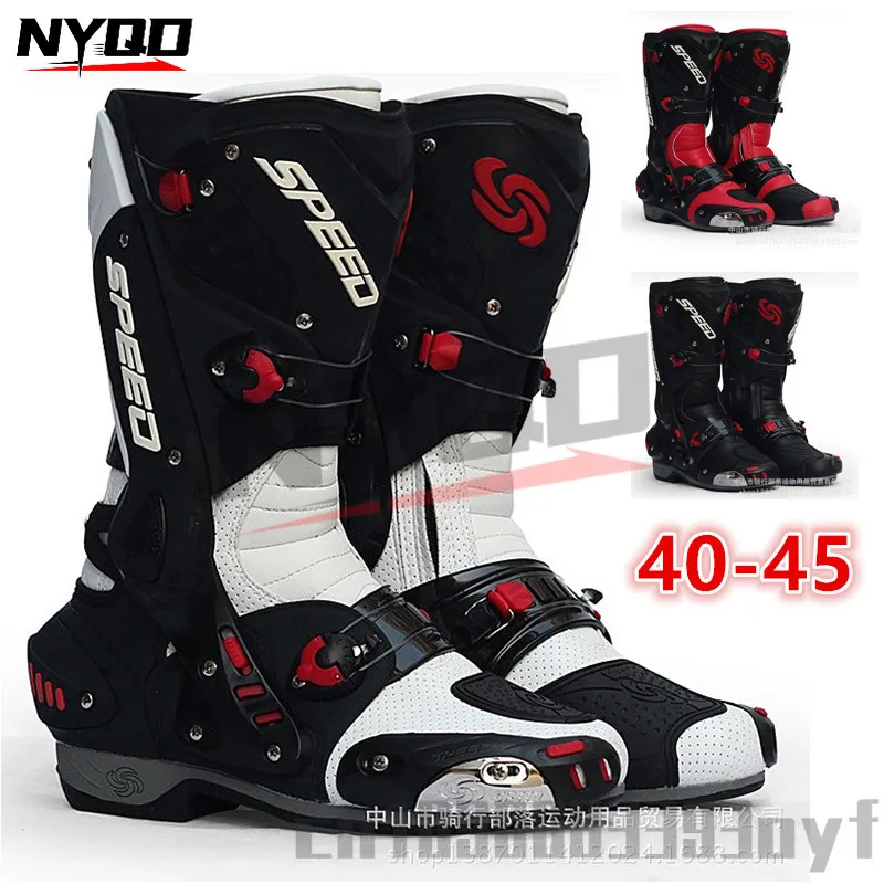

PRO-BIKER Motorcycle Boots Men Women Riding Mid-Calf Ankle Protective Shoes Motorbike Rider Boots Racing Long Boot