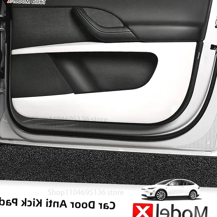 

New！ For Tesla Model X 2023 Car Door Anti Kick Pad Leather Car Door Protective Sticker Car Styling Accessories