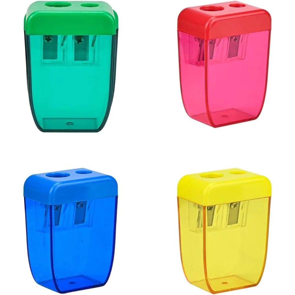 

US Shipping 4Pcs Manual Pencil Sharpeners Dual Hole Small Portable Handheld Sharpener for Kids Adults School Office Home