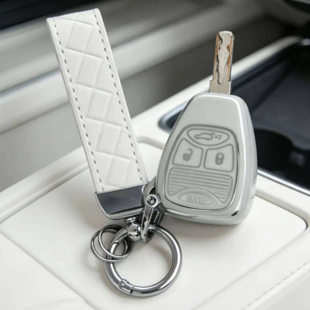 Car Key Case Cover keychain For Jeep Wrangler Compass Patriot Liberty Chrysler 300 PT Dodge JCUV Caliber Nitro view 2