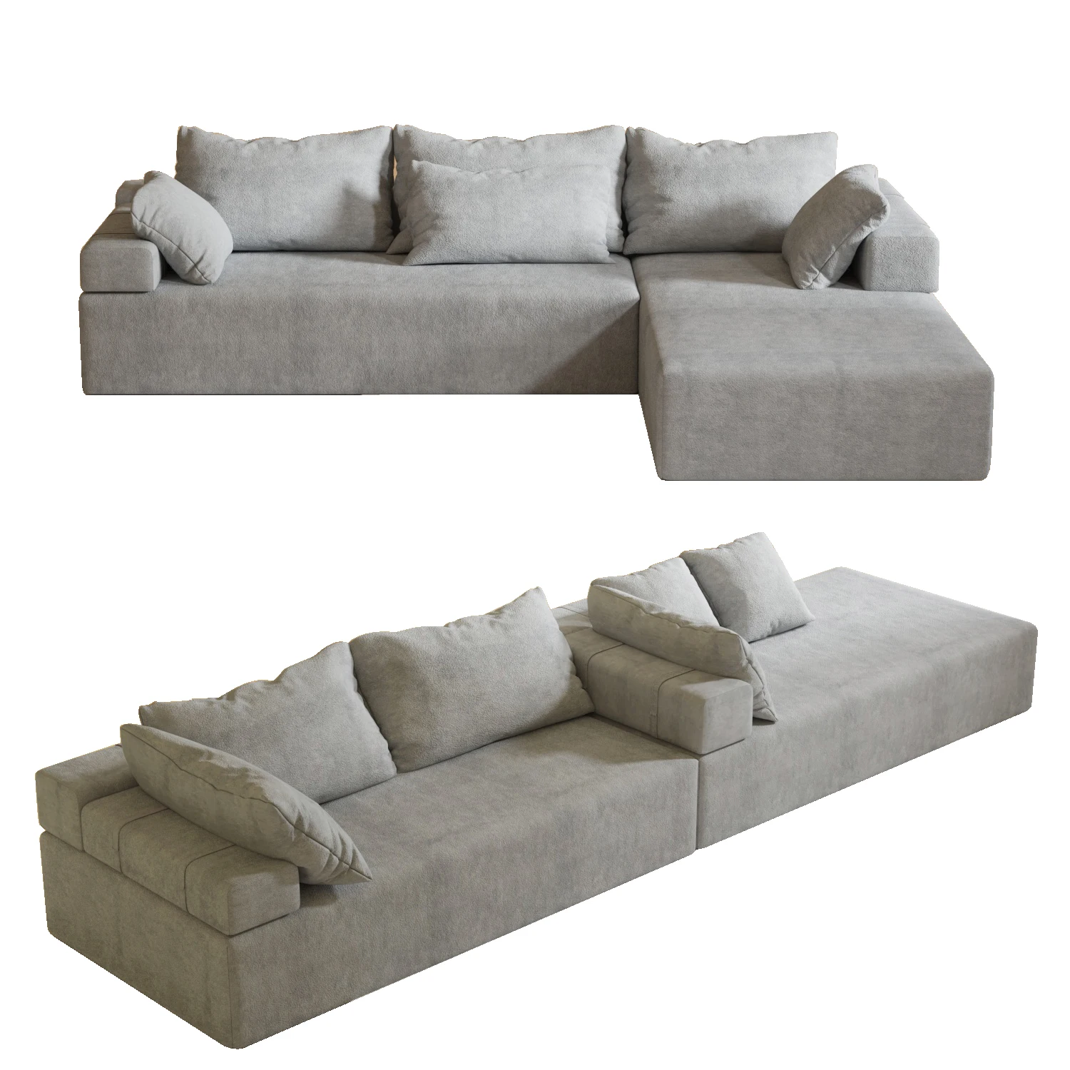 Factory High Density Foam U-Shaped Combination Corner Sofa Convertible Sectional Folding Sofa Beds Low Prices