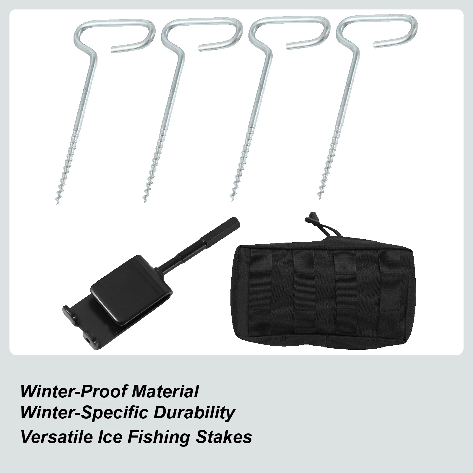 釣り用テントアイスドリルネジ付きユニバーサル屋外金属テントペグアイスフィッシングシェルターネイルフィクサー屋外キャンプサバイバル用