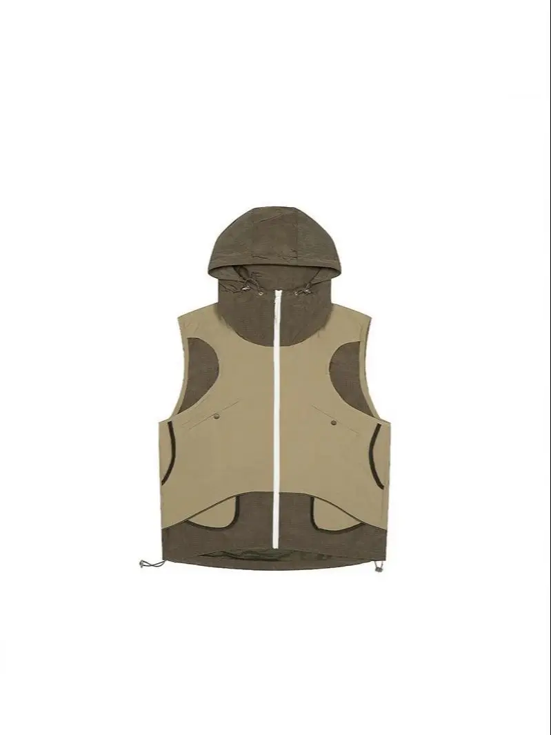 

Ретро одинаковый по цвету жилет для пар, мужской и женский уличный жилет без рукавов с капюшоном, куртка, легкий жилет для скалолазания и рыбалки