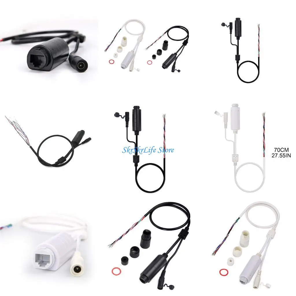 

E65E 48V to 12V POE Cable Waterproof Cable Accessory for IP Camea Security Monitoring
