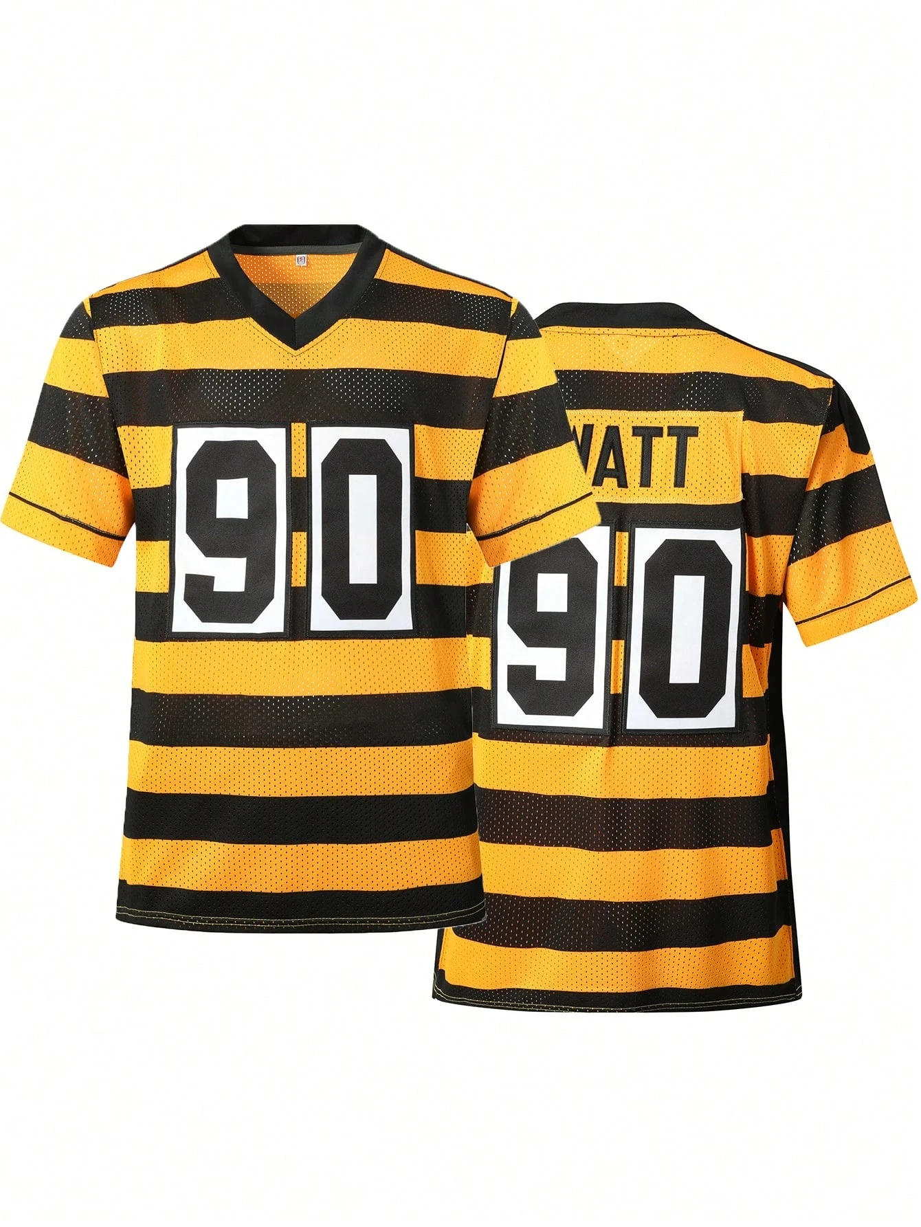 

Men's Football Jersey 90 Yellow And Black Embroidered Sports T-Shirt Casual Training Competition Short Sleeved Top