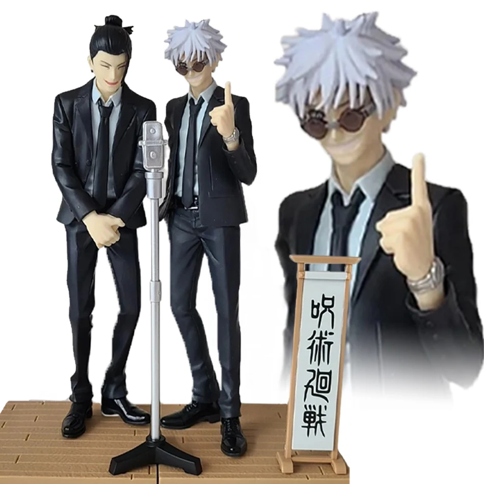 En Stock 17CM Jujutsu Kaisen DIORAMA Satoru Gojo Geto Suguru traje ver Anime figuras en miniatura de juguete en caja estatuilla regalo de cumpleaños