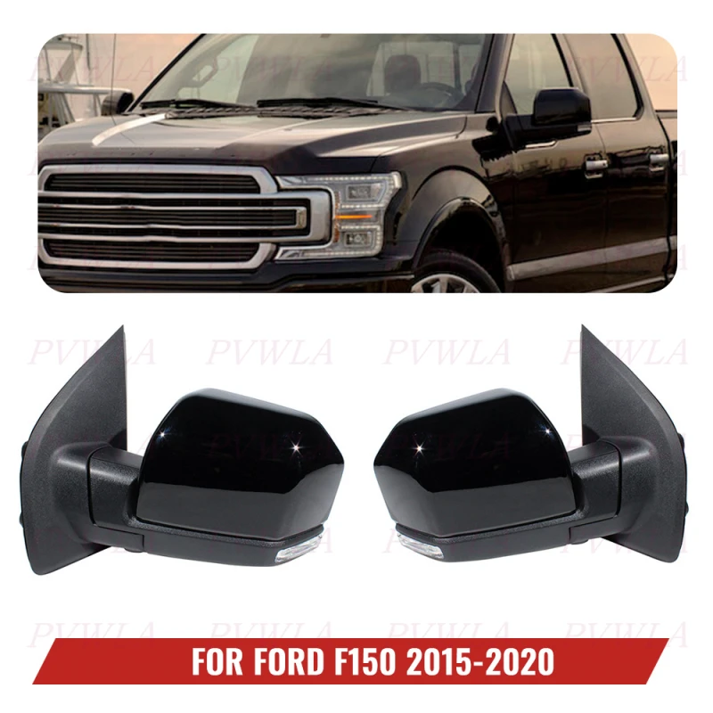 22PIN Black Painted Heat Memory Rear Mirror Assembly With Blind Spot For Ford F150 2015 2016 2017 2018 2019 2020 Car Accessories