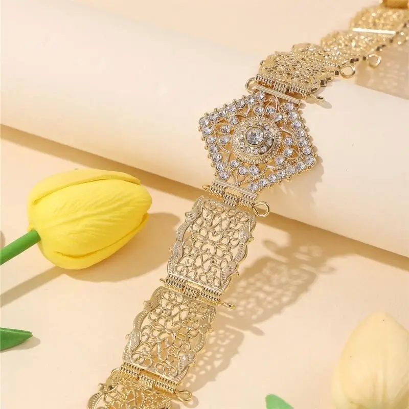 Exquisited Zinc Alloyed Belt Feature Authentic Middle Eastern Patterns For Unique Styling Ladies Waist Cincher Band 