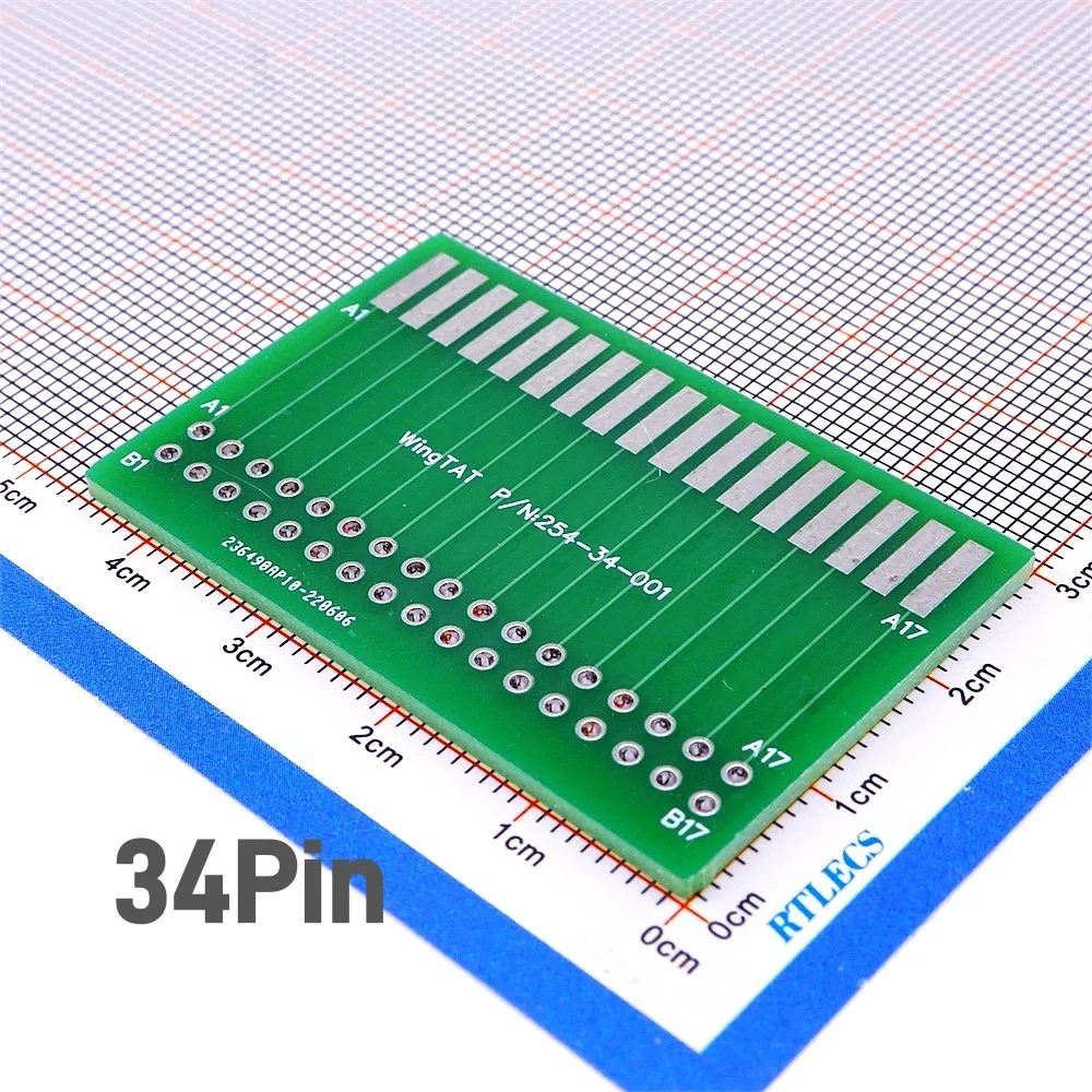 2 5 20 Pcs Edge Card Connector Slot IDC 2.54 MM Pitch Test Board Adapter 8 30 34 64 Pin Gold Finger Socket