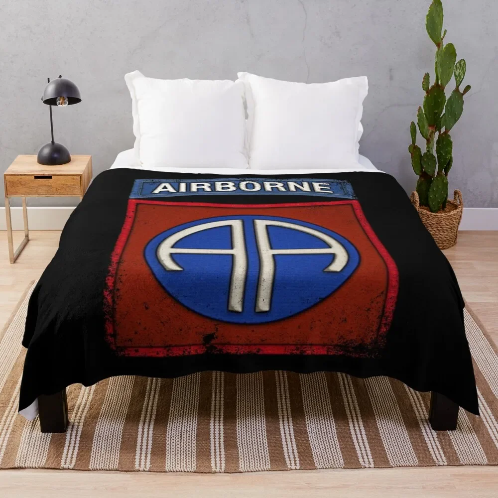 

82nd Airborne Div Parachutist Wings and Patch - Distressed Throw Blanket blankets and throws Stuffeds Cute Luxury Brand Blankets