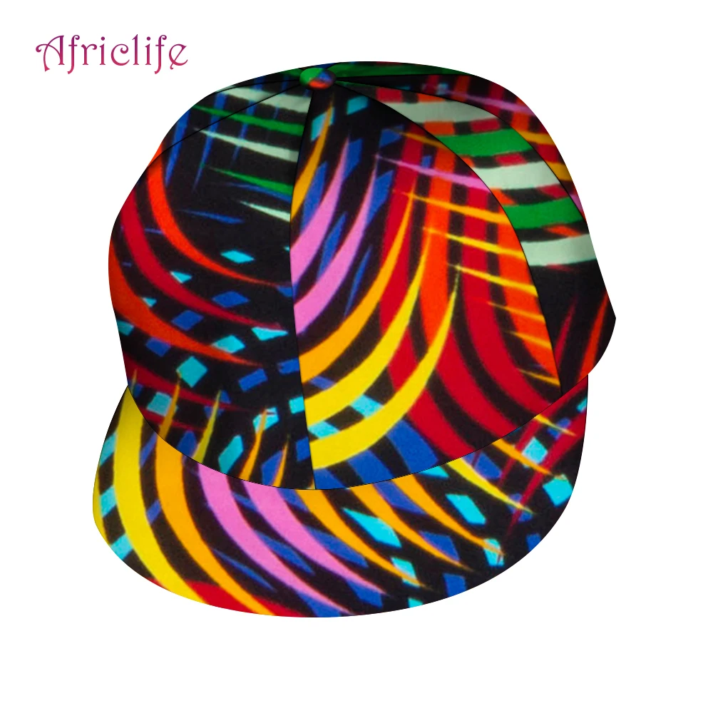 African Flat Bill Camper Hat Unisex Wax Cotton Fashion Patchwork Sports Running Baseball Sun Protection Cap for Women Men KGB46