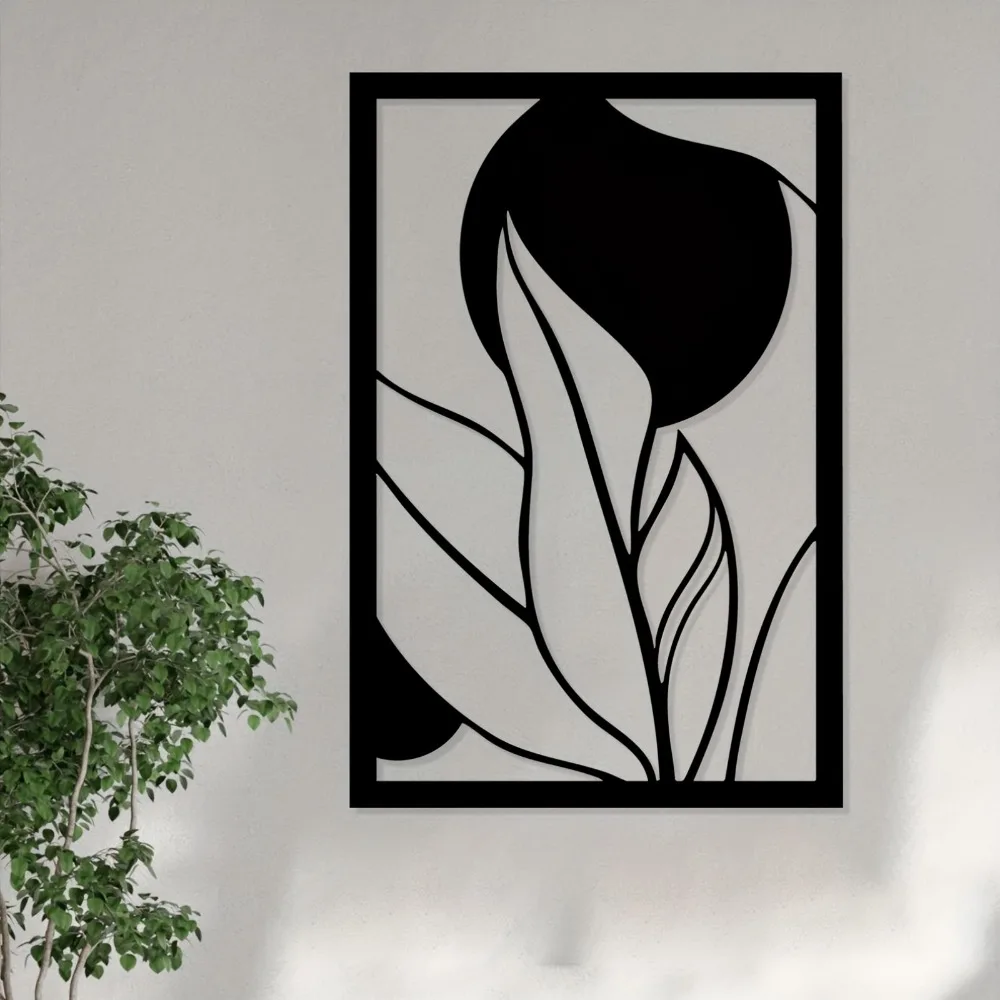 CIFBUY Iron Wall Art Floral Metal Sign Waterproof For Home Indoor Outdoor Decor Rustic Hanging Plaque