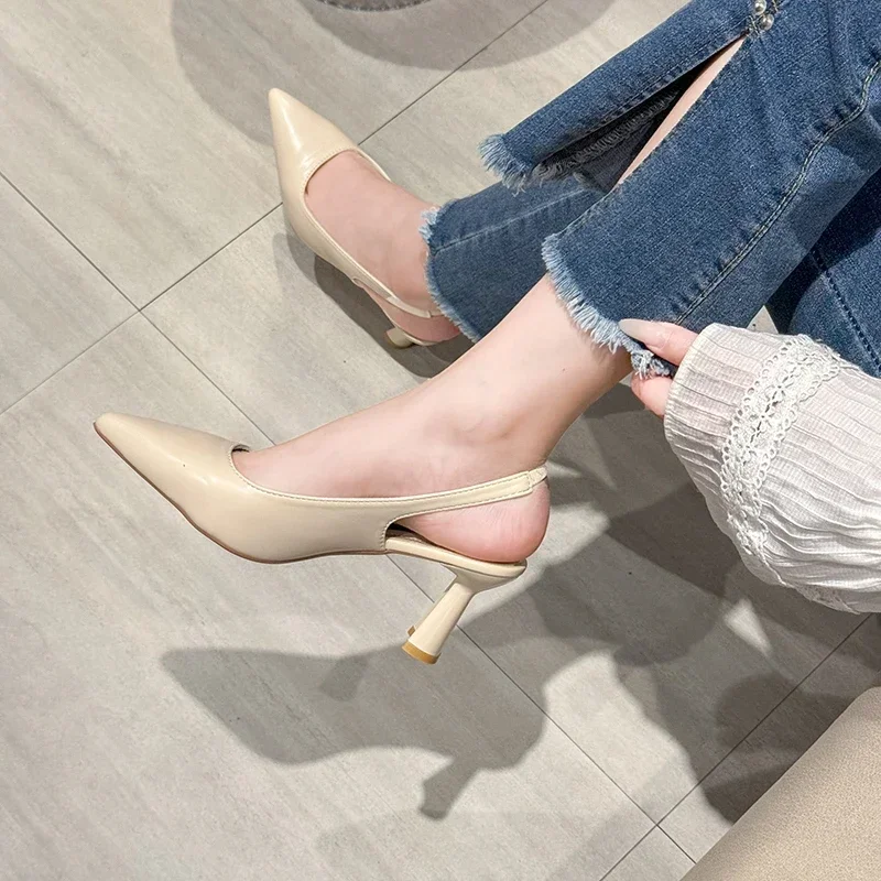 Women's High Heels 2024 New Solid Color Pointed Women's Shoes Workplace Dress Office Fashion Casual High Heels Women's Shoes