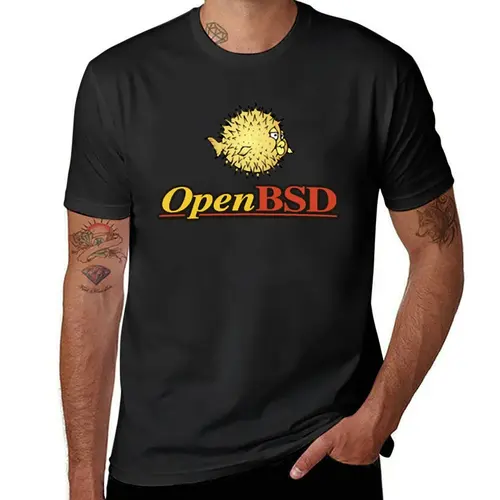 Openbsd-Camiseta con logotipo para hombre, tops en blanco de talla grande, ropa de anime lisa