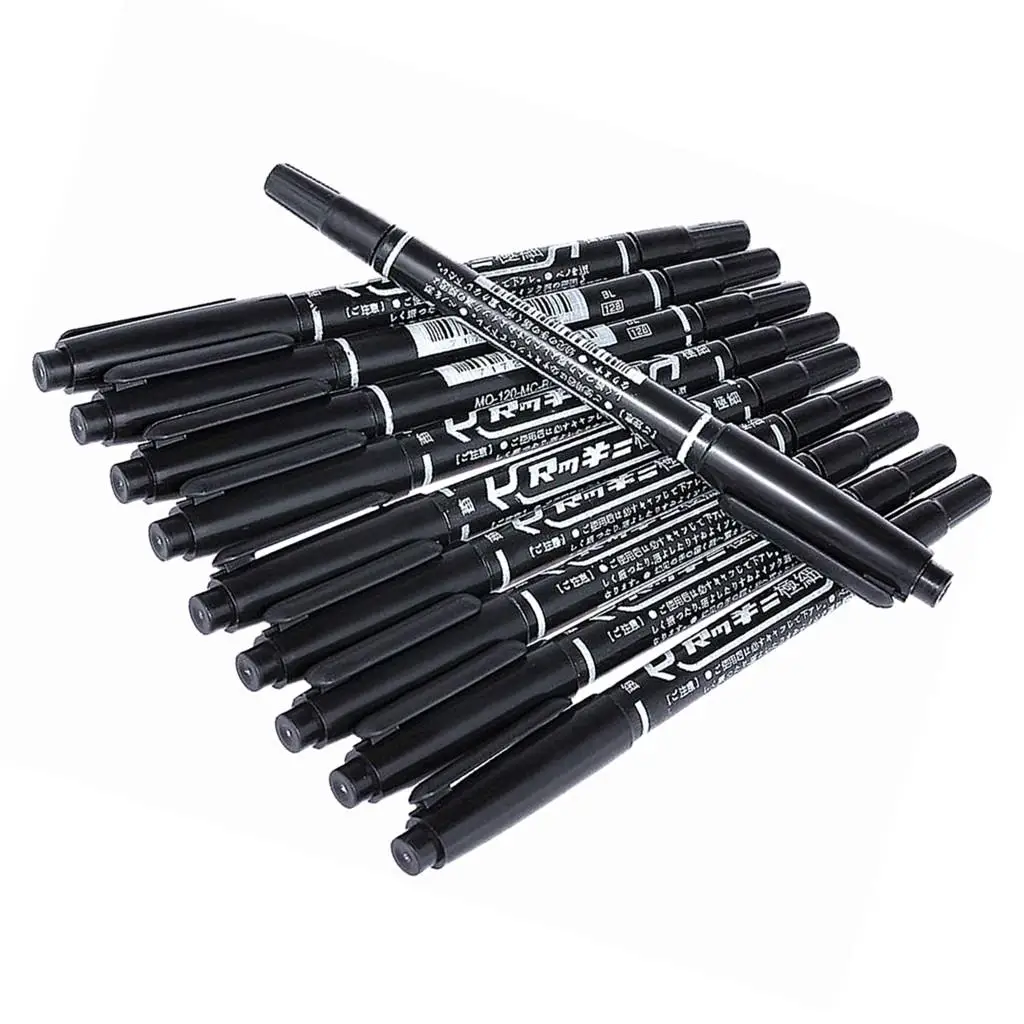 Double Ended Marker Pen Acrylic Paint Marker Black Fine Tip for Lettering Sketching and Classroom Supplies