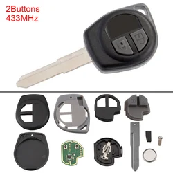 2 Buttons 433MHz Remote Car Key Fob Shell HU87 Blade ID46 Chip for SUZUKI Swift Ignis SX4 Alto Key Case Cover