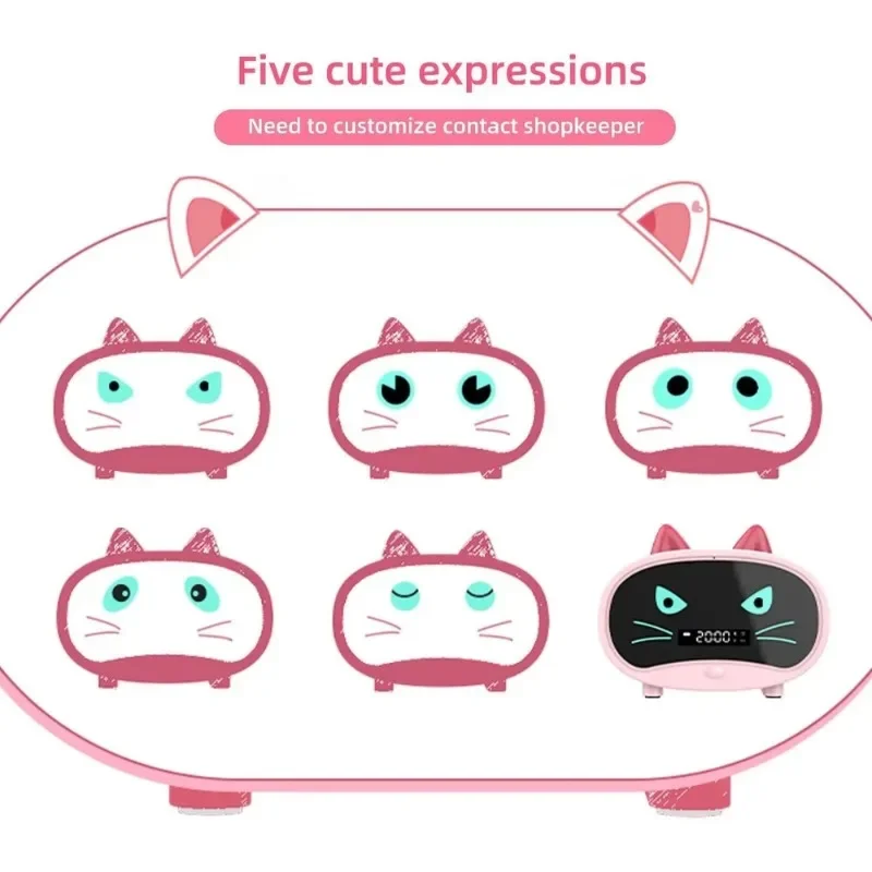 New Cute Cat Shaped Bluetooth Speaker with Alarm Clock - Portable Wireless Stereo Sound Box Music Player with Subwoofer Function