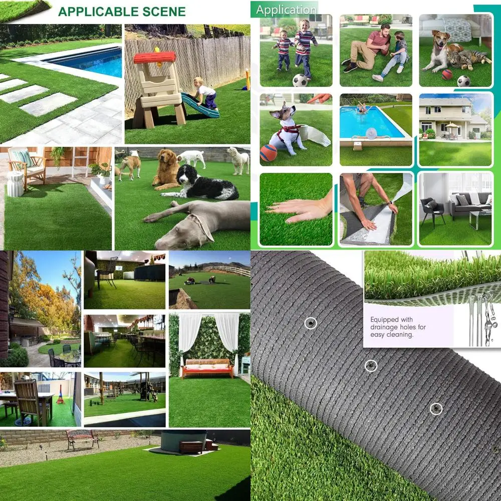 

Synthetic Grass Turf 11ft x 12ft (132 sq ft), 0.8 Pile Height, Suitable for Indoor, Outdoor, Pet Areas, and Gardens