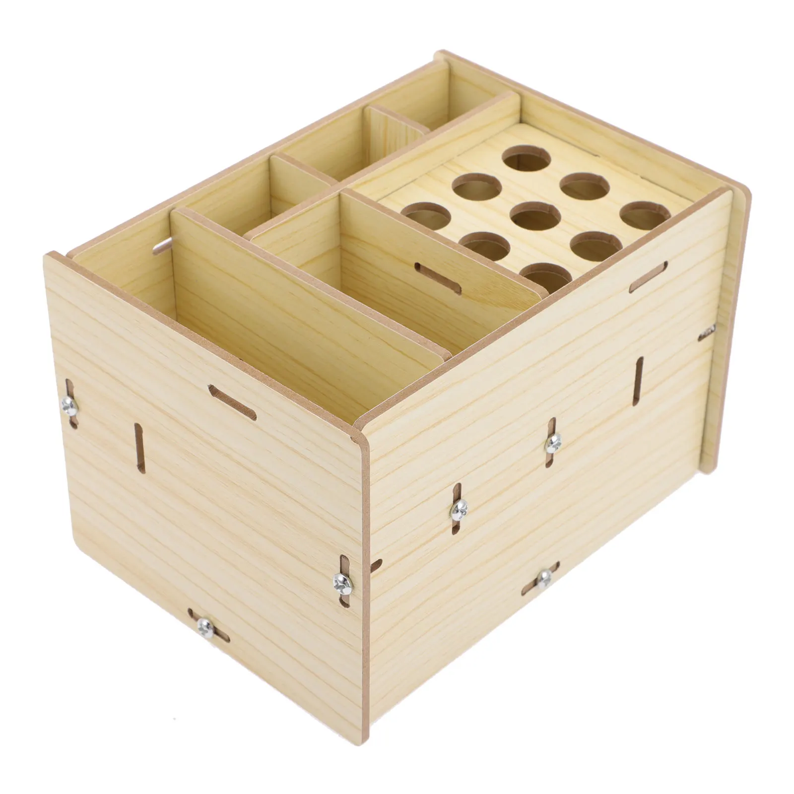 

AntiSlip Storage Box for Hairdressing Tools Scissors Comb Rack Durable Wood Lightweight Barbershop Organizer Stylist Accessories