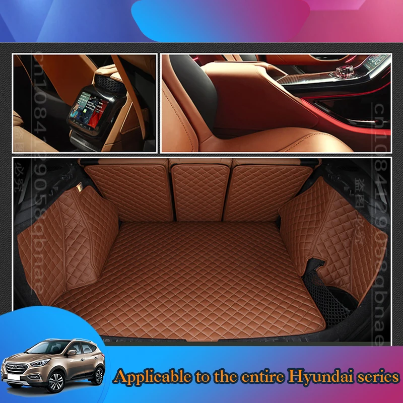 

WZBWZX 5D Custom Leather Full Coverage Car Trunk Mat For Hyundai All Models Solaris Tucson Creta Sonata Ix25 I30 Car Accessories