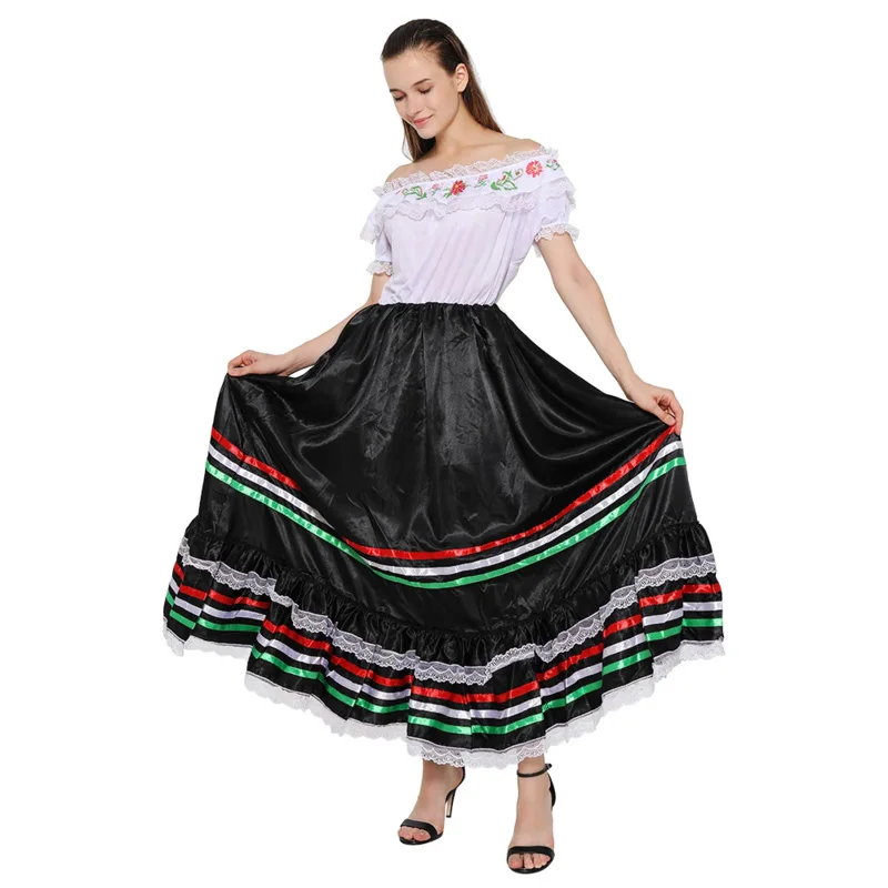 Snailify Traditional Women Mexican Senorita Costume Spanish Cosplay Western Halloween Costume For Adult