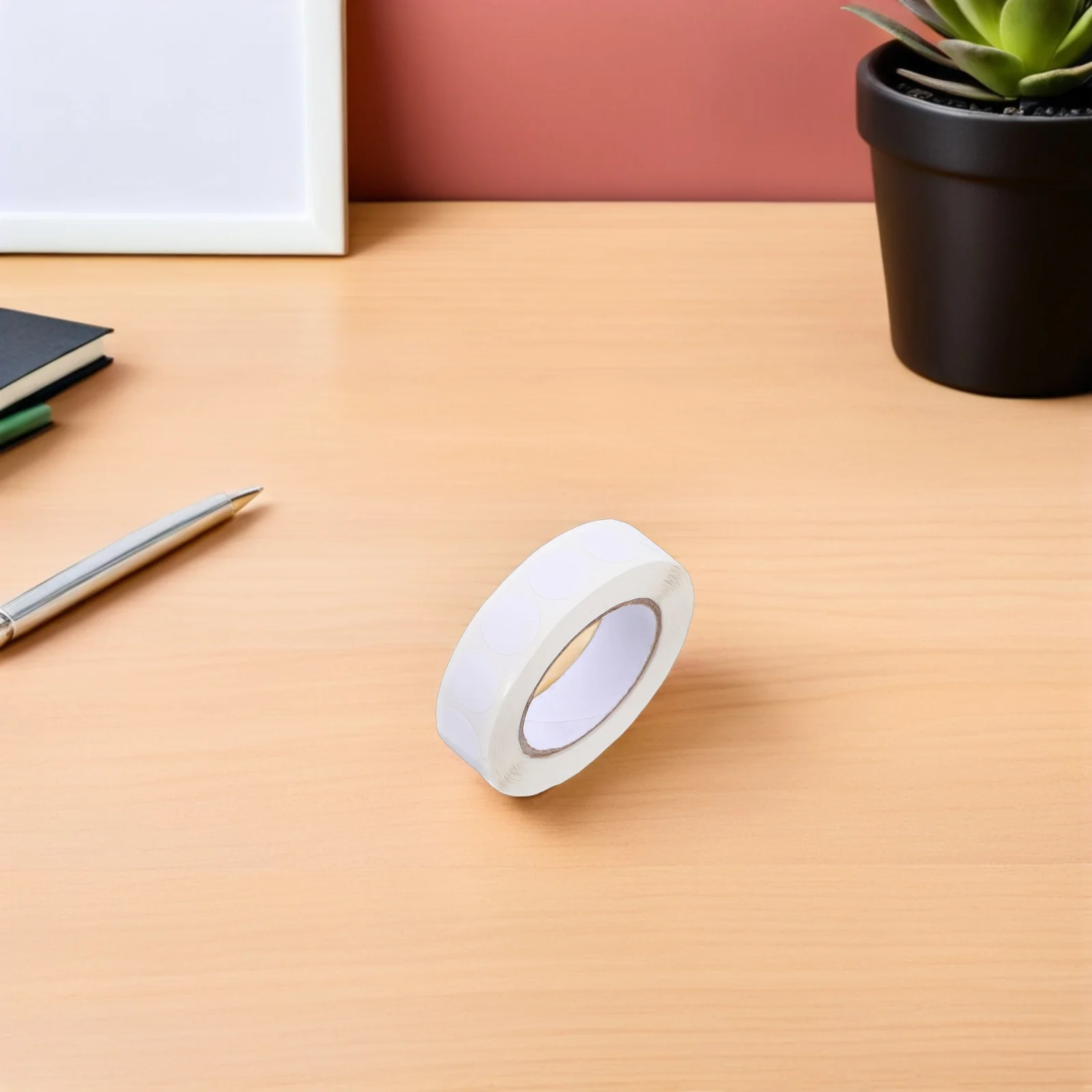 1000pcs 6 롤/롤 흰색 원형 접착 라벨 13mm 방수 쓰기 가능 자체 접착 원형 스티커 홈 오피스 학교용