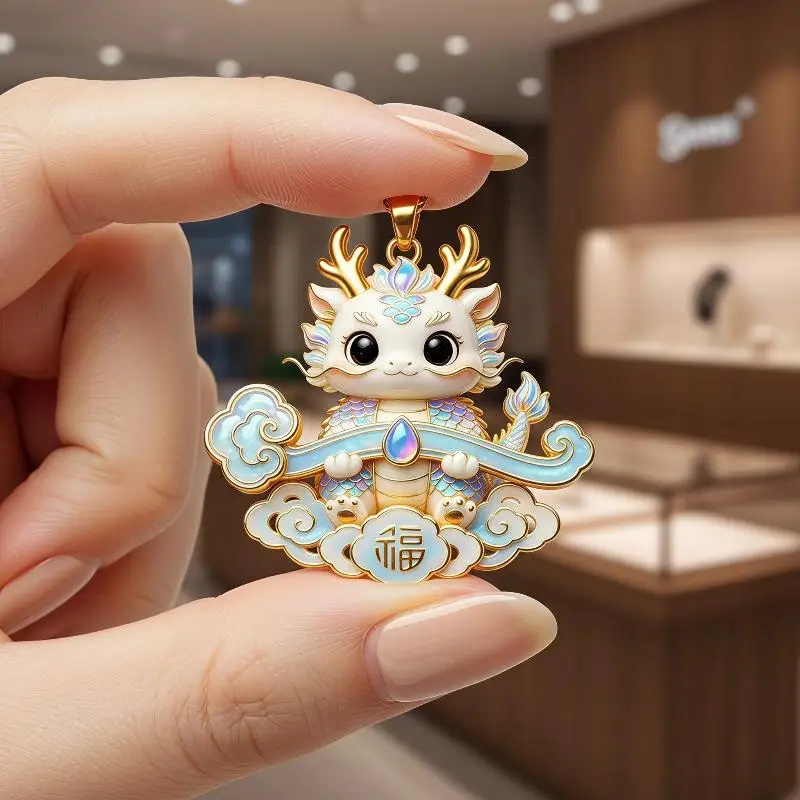 Chinese Mythology Nine-tailed Fox Enamel Pendant Necklace For Women Friends Trendy Exquisite Daily Wear Jewelry Gifts