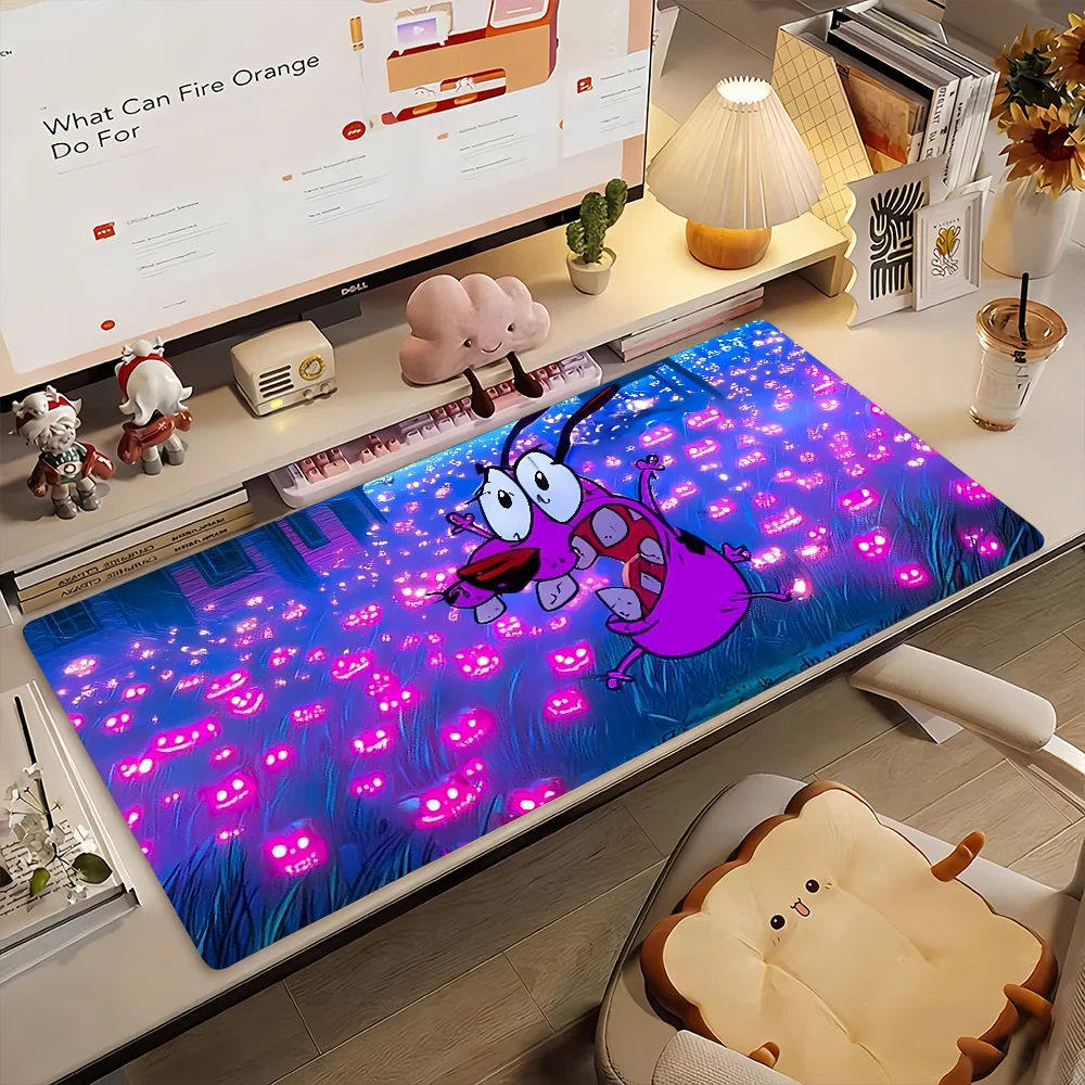 C-Courage The C-Cowardly D-Dog Mouse Pad Non-slip Desk Mat PC Laptop Accessories Rubber Office Keyboard Large Gamers Decoracion