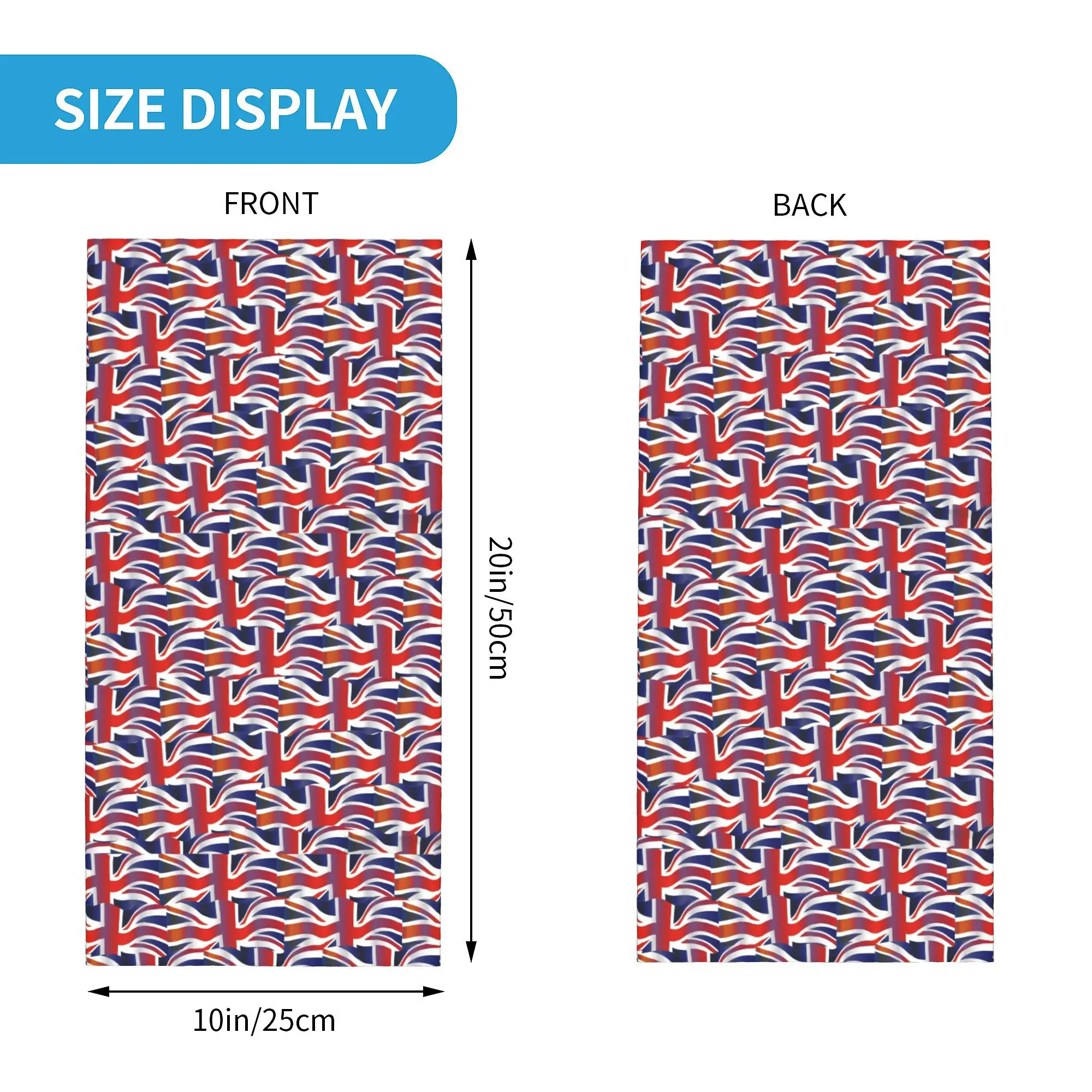 Custom 	  British Flag  Bandana Neck Warmer Men Women Winter Ski Tube Scarf Gaiter  Face Cover