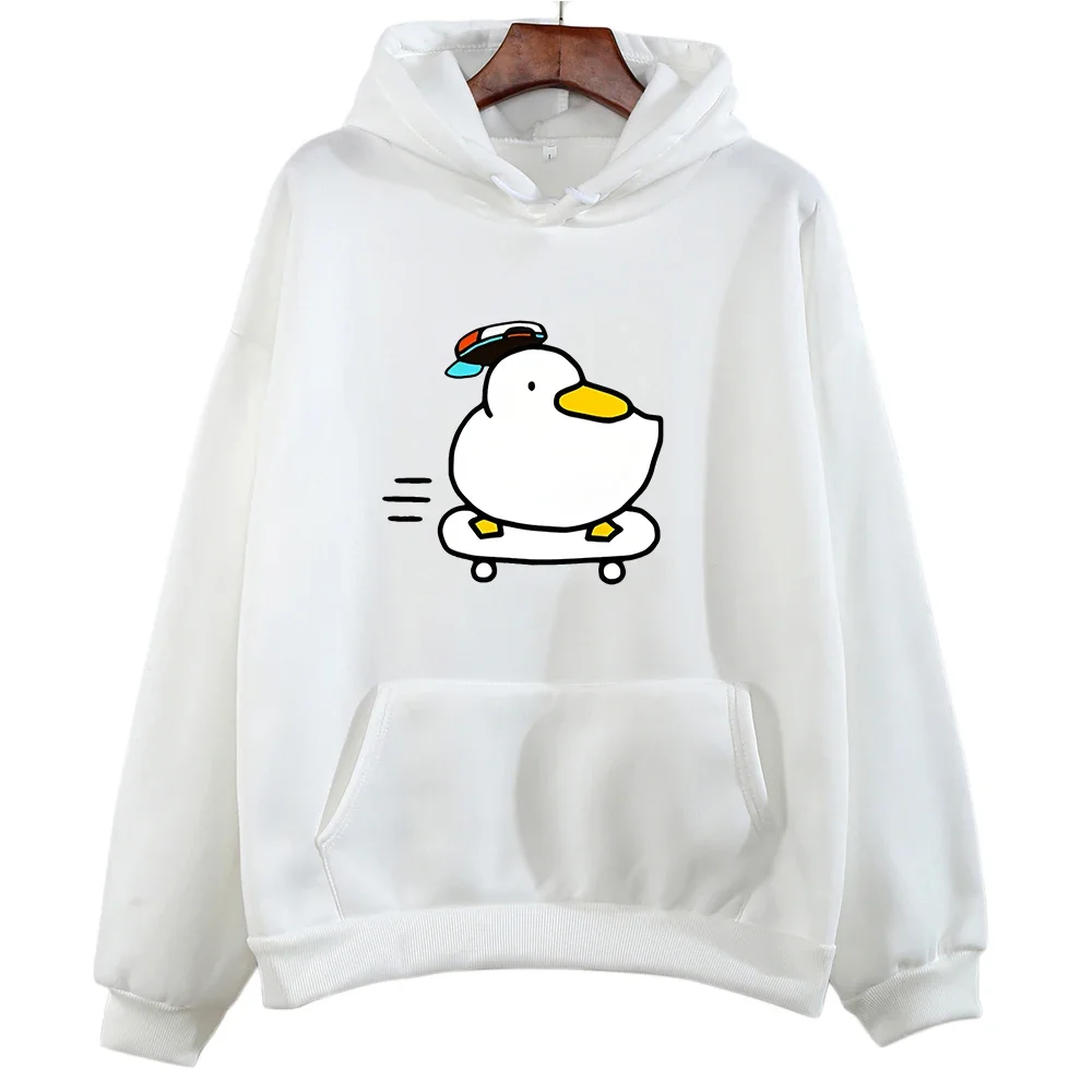 Kawaii Cartoon Duck Graphic Hoodies Aesthetic Clothes Funny Women Harajuku Autumn Winter Sweatshirt Pullovers Tops Unisex