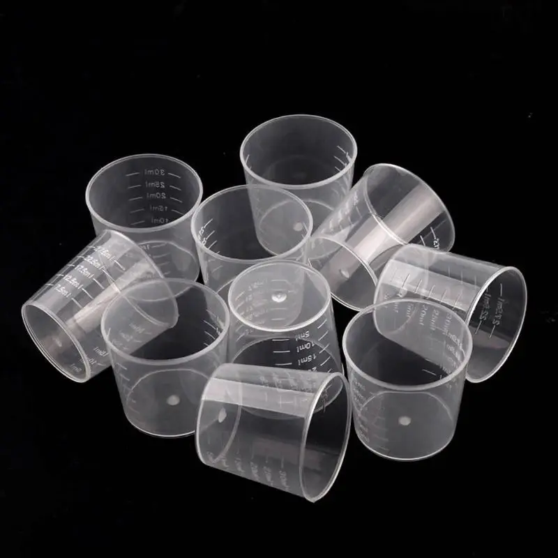 100x Plastic Pouring Cup Mini Paint Epoxy Resin Mixing Cups Measuring Cup for Resin Epoxy Graduated for Resin Art Crafts