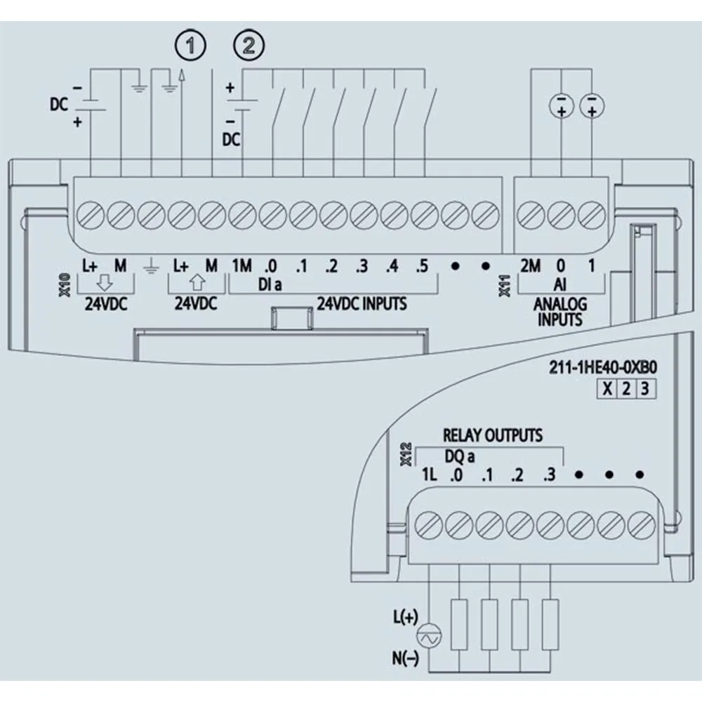 وحدة تحكم PLC 6DI 6ES7211-1HE40-0XB0 مع مخرجات التتابع للأتمتة الصناعية وحدة المعالجة المركزية المدمجة DC/Relay 2AI 0-10V DC 75KB الذاكرة #5