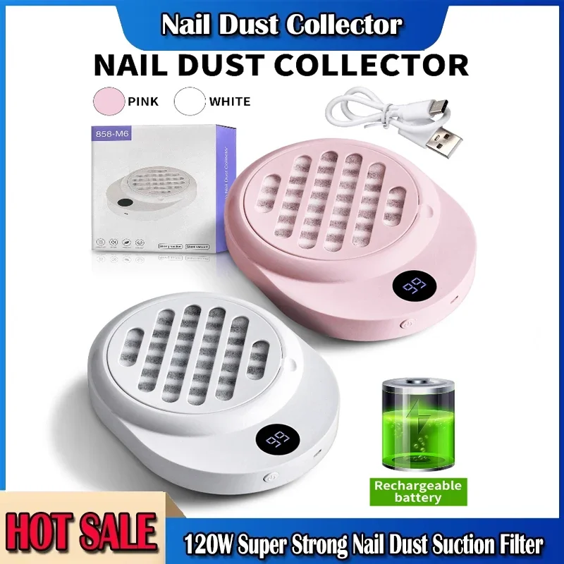 

Mini Battery-powered Nail Art Vacuum Cleaner Brushless Silent Mini Dust Filter Grinding and Nail Removal Dust Collector