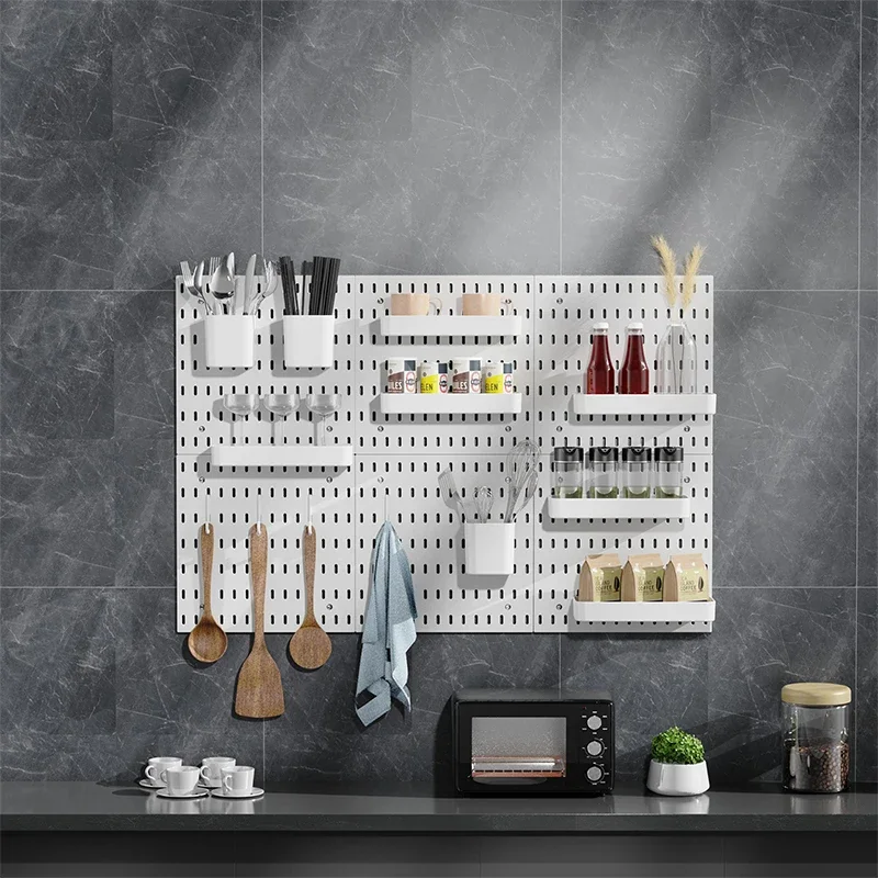 Wall Shelf Pegboard Display DIY Pegboard Kit Hole Board For Wall Panels Home Decor Hanging Shelf Decoration