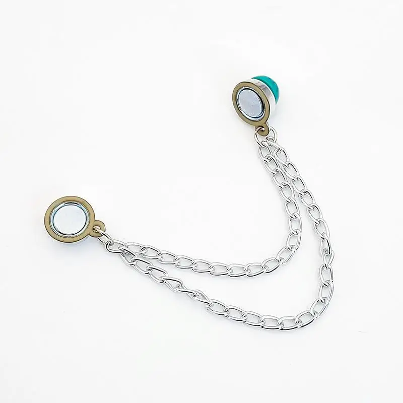 2 PCS Silver Strong Adsorption Magnetic Pants Chain Buckle Quick No Drill Install for Jeans Garment Repair Accessories