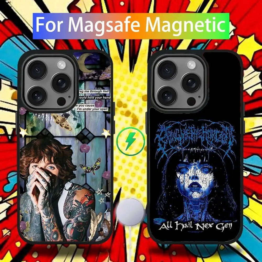

B-BMTH O-Oliver S-Sykes Phone Case For iPhone 16,15,14,13,12,11,Pro,Max,Plus,Mini,SE4,E Magnetic Magsafe Wireless Charging