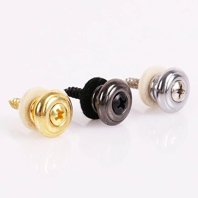 ABUE-2PCS Wool Copper Guitar Strap Lock Locking Pegs Pins Mushroom Shape End Button For Acoustic Classical Electric Bass Guitar
