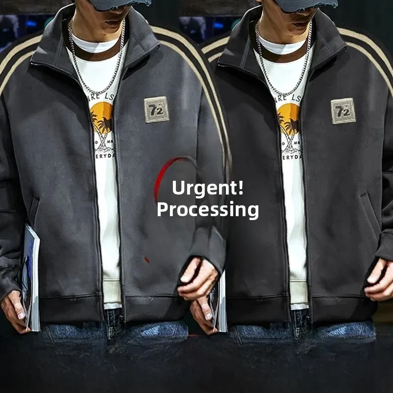 Men's Sweatshirt Jacket Loose Fit Sporty Workwear Outdoor Casual Polyester Long Sleeve Zipper Closure Breathable Antifade