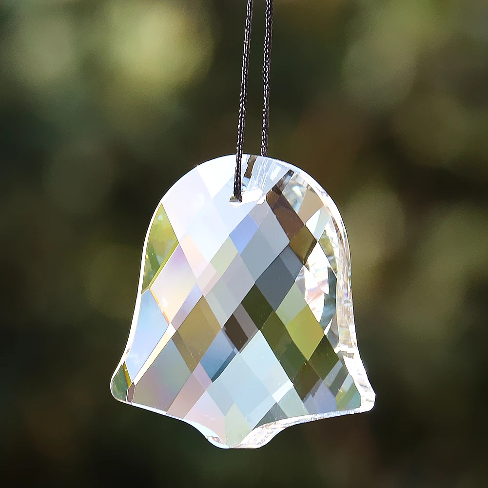 

Clear Bell Crystal Pendant Glass Art Prism Faceted Suncatcher Making Supplies Chandelier Part DIY Home Wedding Decor Accessories