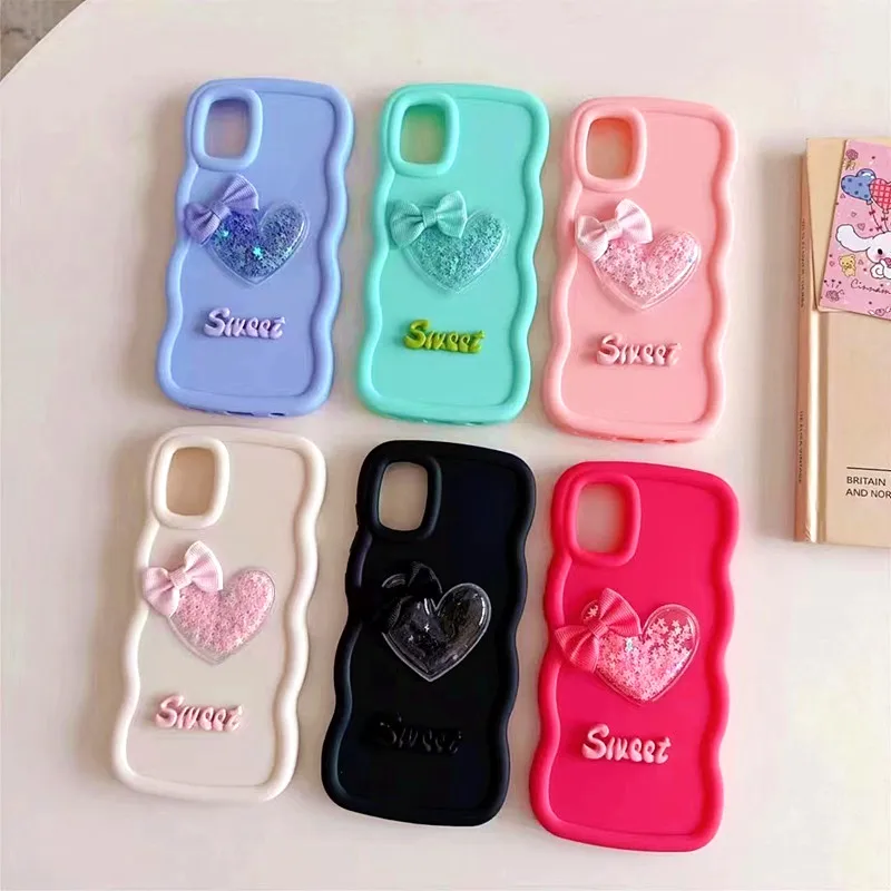 Quicksand Stars Heart Waves Soft Phone Case For Infinix Hot 40 Pro 30 40i 30i 8 9 10 11 Play Hot10Lite 4G Macarone Candy Cover