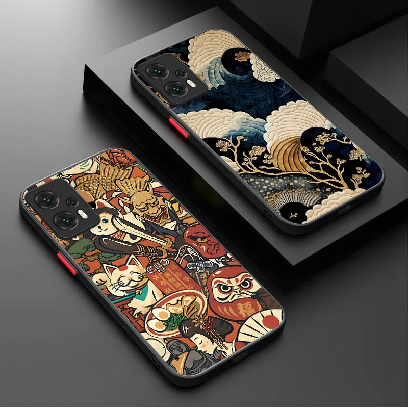 Case For Xiaomi POCO M6 Pro 4G C65 X6X3 NFC X4 GT X5 F3 F4 F5 F6 13T 12T 11T 10T 13 12 11 Lite 5G Japan Ukiyo-e Samurai Sea Wave