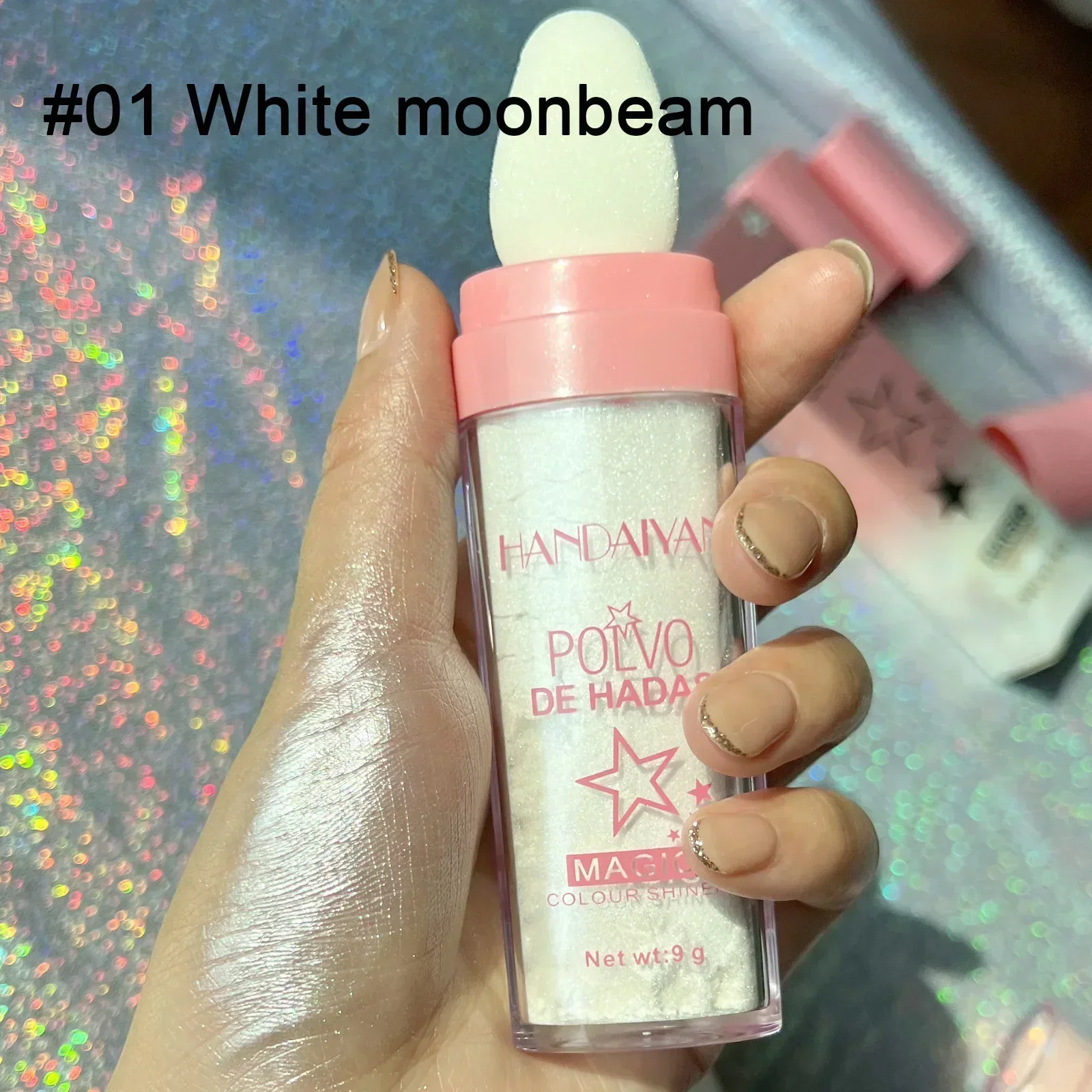 Resaltador en polvo, luz De luna blanca, Polvo De Hadas, brillo, contorno, sombreado, iluminador para mujeres, Maquillaje facial y corporal