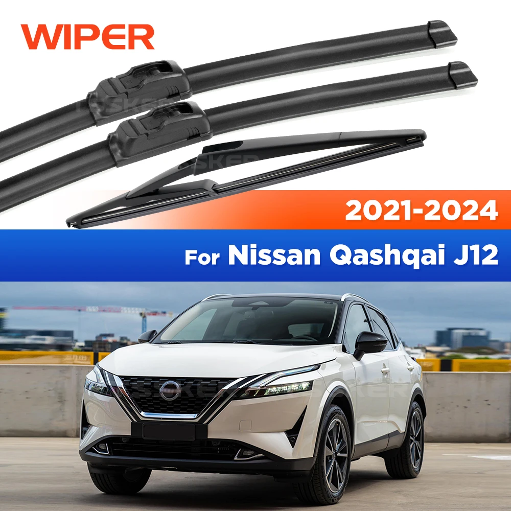 For Nissan Qashqai J12 2021-2024 2022 2023 Wiper Front & Rear Wiper Blades Windshield Windscreen Window Brushes 26
